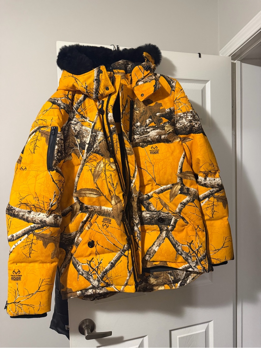 Moose Knuckles Yellow Camo Winter Jacket – Like New